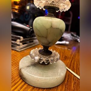 Vintage Lamp Crystal stone Bottom Works Like New